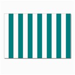 Vertical Stripes - White and Teal Postcard 4 x 6  (Pkg of 10)