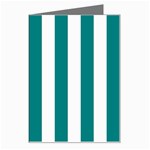Vertical Stripes - White and Teal Greeting Card