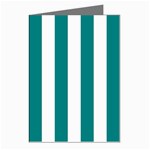Vertical Stripes - White and Teal Greeting Cards (Pkg of 8)