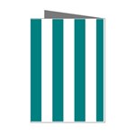 Vertical Stripes - White and Teal Mini Greeting Cards (Pkg of 8)