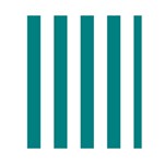 Vertical Stripes - White and Teal Greeting Card 4.5  x 6 