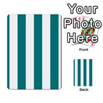 Vertical Stripes - White and Teal Multi-purpose Cards (Rectangle)
