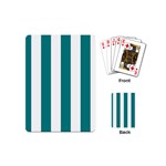 Vertical Stripes - White and Teal Playing Cards (Mini)
