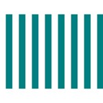 Vertical Stripes - White and Teal Birthday Cake 3D Greeting Card (7x5)