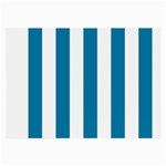 Vertical Stripes - White and Cerulean Large Glasses Cloth