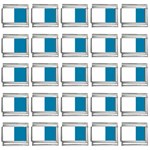Vertical Stripes - White and Cerulean 9mm Italian Charm (25 pack)