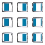 Vertical Stripes - White and Cerulean Mega Link Italian Charm (9 pack)