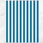 Vertical Stripes - White and Cerulean Canvas 11  x 14 