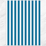 Vertical Stripes - White and Cerulean Canvas 12  x 16 