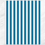 Vertical Stripes - White and Cerulean Canvas 16  x 20 