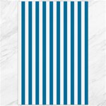 Vertical Stripes - White and Cerulean Canvas 20  x 30 