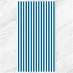 Vertical Stripes - White and Cerulean Canvas 40  x 72 