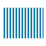 Vertical Stripes - White and Cerulean Double Sided Flano Blanket (Mini)
