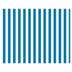 Vertical Stripes - White and Cerulean Double Sided Flano Blanket (Medium)