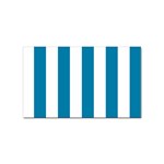 Vertical Stripes - White and Cerulean Sticker Rectangular (100 pack)