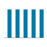 Vertical Stripes - White and Cerulean Sticker A4 (100 pack)
