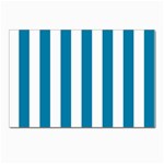 Vertical Stripes - White and Cerulean Postcard 4  x 6 