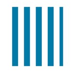 Vertical Stripes - White and Cerulean Greeting Card 4.5  x 6 