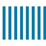 Vertical Stripes - White and Cerulean Birthday Cake 3D Greeting Card (7x5)