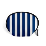 Vertical Stripes - White and Dark Cerulean Accessory Pouch (Small)