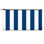Vertical Stripes - White and Dark Cerulean Pencil Case