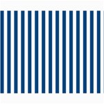 Vertical Stripes - White and Dark Cerulean Collage 11  x 14 