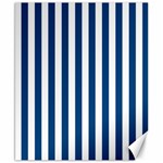 Vertical Stripes - White and Dark Cerulean Canvas 8  x 10 