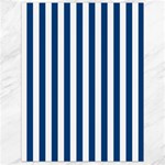 Vertical Stripes - White and Dark Cerulean Canvas 18  x 24 