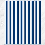 Vertical Stripes - White and Dark Cerulean Canvas 20  x 24 