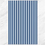 Vertical Stripes - White and Dark Cerulean Canvas 24  x 36 