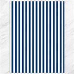 Vertical Stripes - White and Dark Cerulean Canvas 36  x 48 