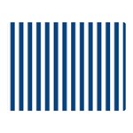 Vertical Stripes - White and Dark Cerulean Double Sided Flano Blanket (Mini)