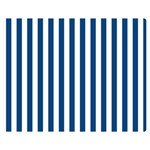 Vertical Stripes - White and Dark Cerulean Double Sided Flano Blanket (Medium)