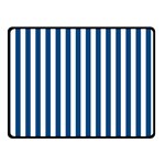 Vertical Stripes - White and Dark Cerulean Double Sided Fleece Blanket (Small) (Two Sides)