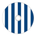 Vertical Stripes - White and Dark Cerulean CD Wall Clock