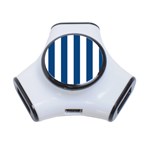 Vertical Stripes - White and Dark Cerulean Portable USB Hub (One Side)