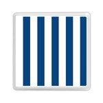 Vertical Stripes - White and Dark Cerulean Memory Card Reader with Storage (Square)