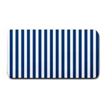 Vertical Stripes - White and Dark Cerulean Medium Bar Mat