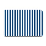 Vertical Stripes - White and Dark Cerulean Small Doormat