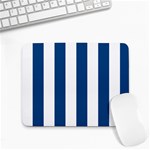 Vertical Stripes - White and Dark Cerulean Small Mousepad