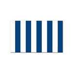 Vertical Stripes - White and Dark Cerulean Sticker Rectangular (100 pack)