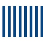 Vertical Stripes - White and Dark Cerulean Birthday Cake 3D Greeting Card (7x5)