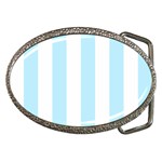 Vertical Stripes - White and Light Blue Belt Buckle