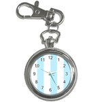 Vertical Stripes - White and Light Blue Key Chain Watch