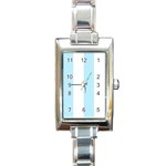 Vertical Stripes - White and Light Blue Rectangle Italian Charm Watch