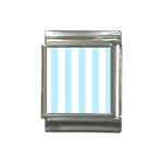 Vertical Stripes - White and Light Blue Italian Charm (13mm)
