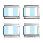 Vertical Stripes - White and Light Blue 9mm Italian Charm (4 pack)