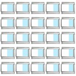 Vertical Stripes - White and Light Blue 9mm Italian Charm (25 pack)