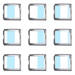 Vertical Stripes - White and Light Blue Mega Link Italian Charm (9 pack)