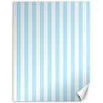 Vertical Stripes - White and Light Blue Canvas 18  x 24 